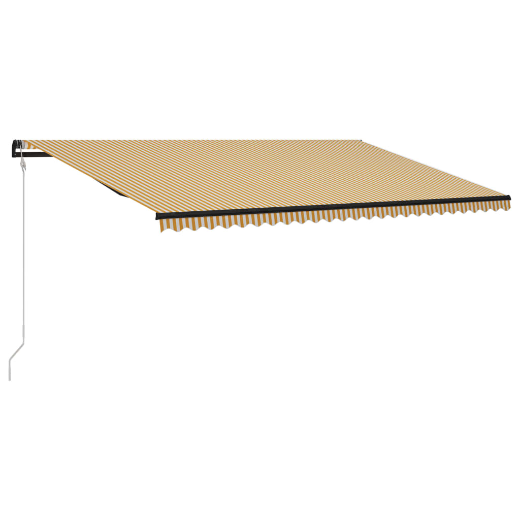 vidaXL Toldo retráctil sensor de viento LED amarillo blanco 600x300 cm