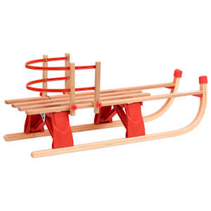 Skládací sněžné sáně s opěradlem 119 cm dřevěné - obrázek 3