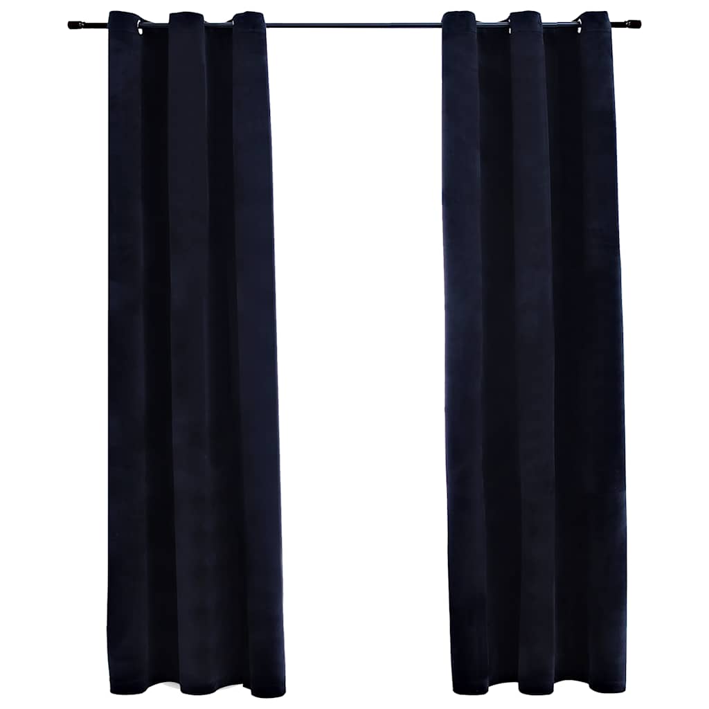 

vidaXL Blackout Curtains with Rings 2 pcs Black 37"x95" Velvet