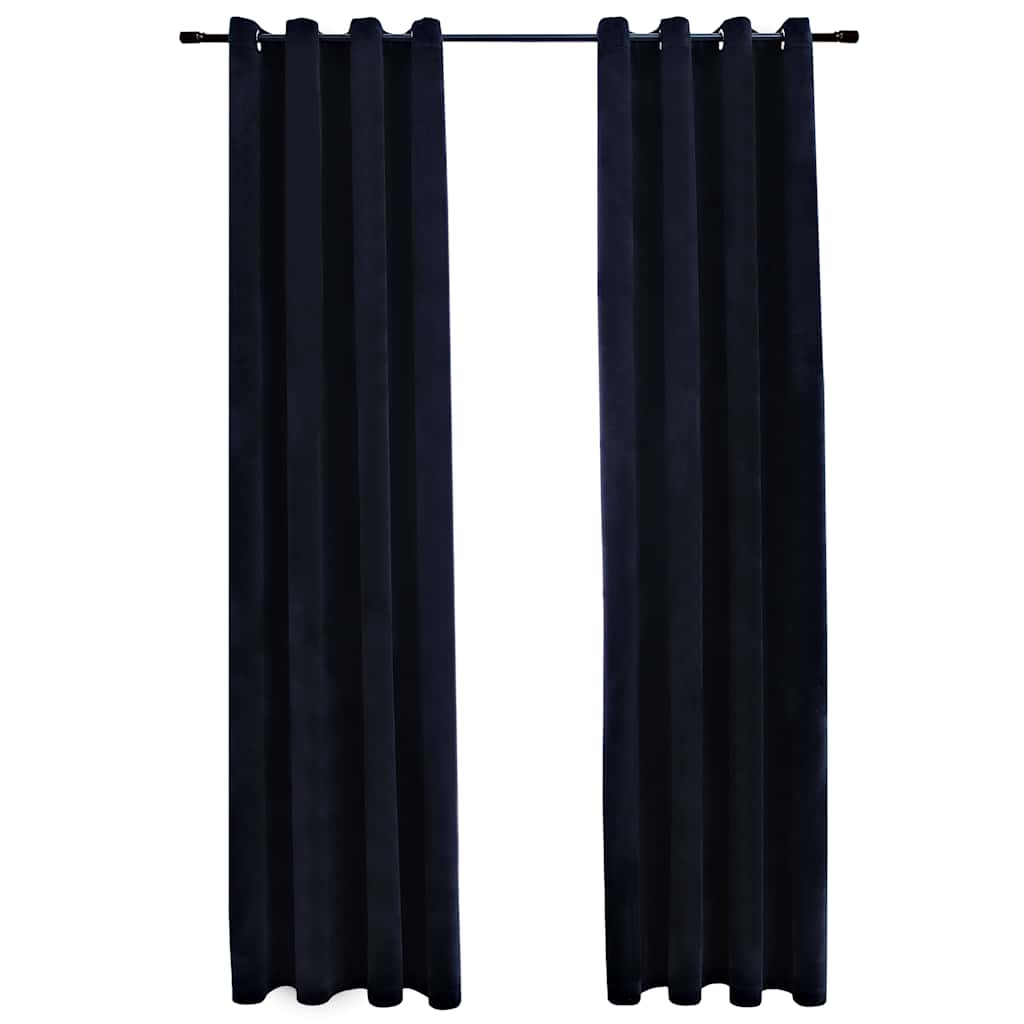

vidaXL Blackout Curtains with Rings 2 pcs Black 54"x84" Velvet
