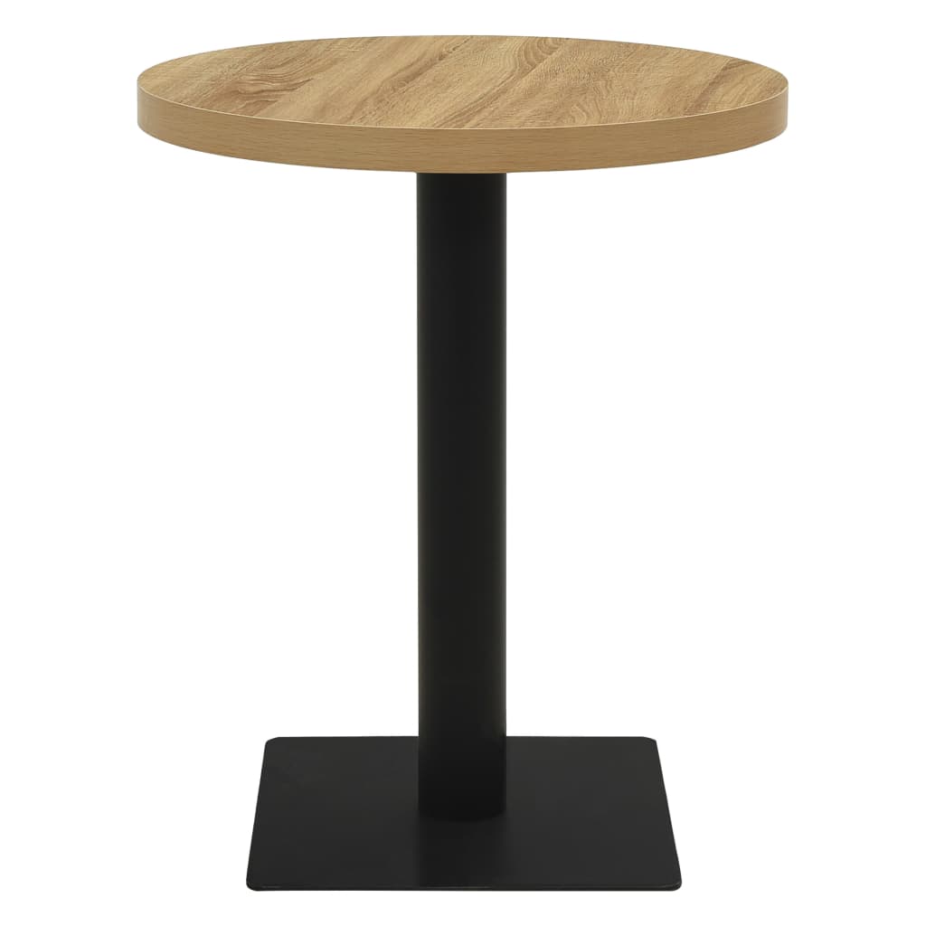 Bistropöytä tammenvärinen 80 cm MDF ja teräs