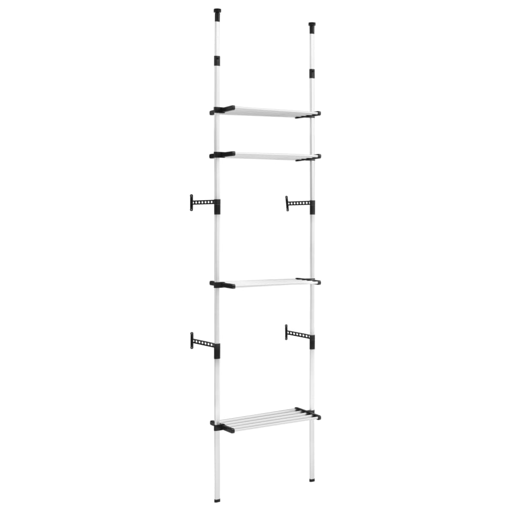 Image of vidaXL Telescopic Wardrobe System with Shelves Aluminium