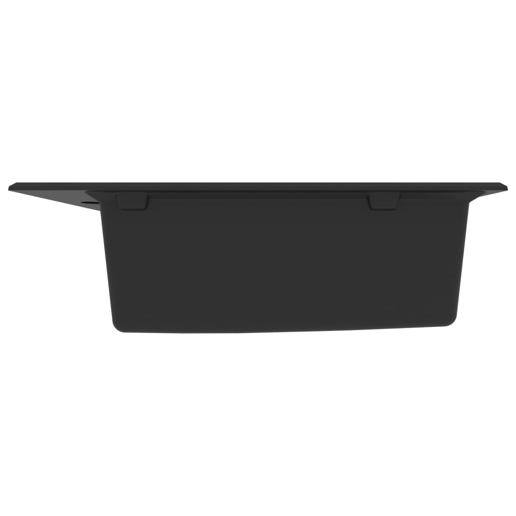 Fekete gránit konyhai mosogatótálca túlfolyóval 