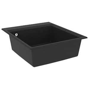 vidaXL Vask med overløpshull svart granitt