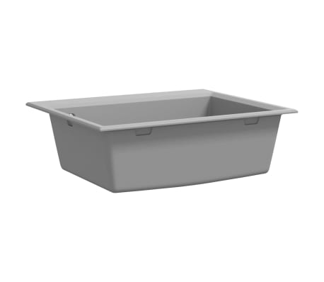 vidaXL Kjøkkenvask med overløpshull grå granitt
