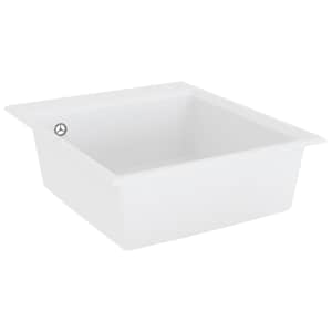 vidaXL Virtuvės plautuvė su anga nuo persipildymo, balta, granitas