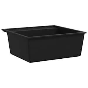 Kuchyňský dřez s přepadem černý žula - obrázek 3