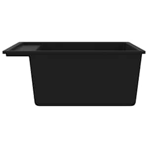 Kuchyňský dřez s přepadem černý žula - obrázek 5
