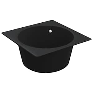 Kuchyňský dřez s přepadem černý žula - obrázek 3