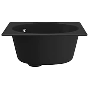 Kuchyňský dřez s přepadem černý žula - obrázek 4