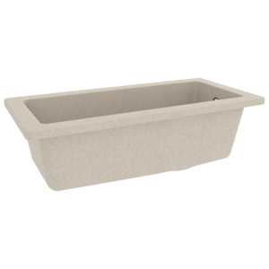 vidaXL Virtuvės plautuvė su anga nuo persipildymo, smėlio, granitas