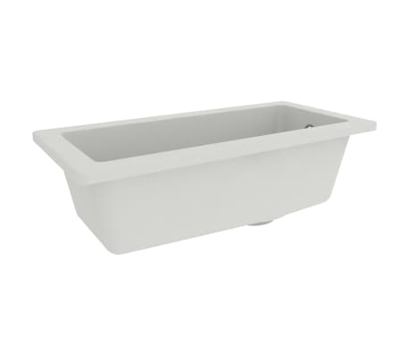 vidaXL Virtuvės plautuvė su anga nuo persipildymo, balta, granitas