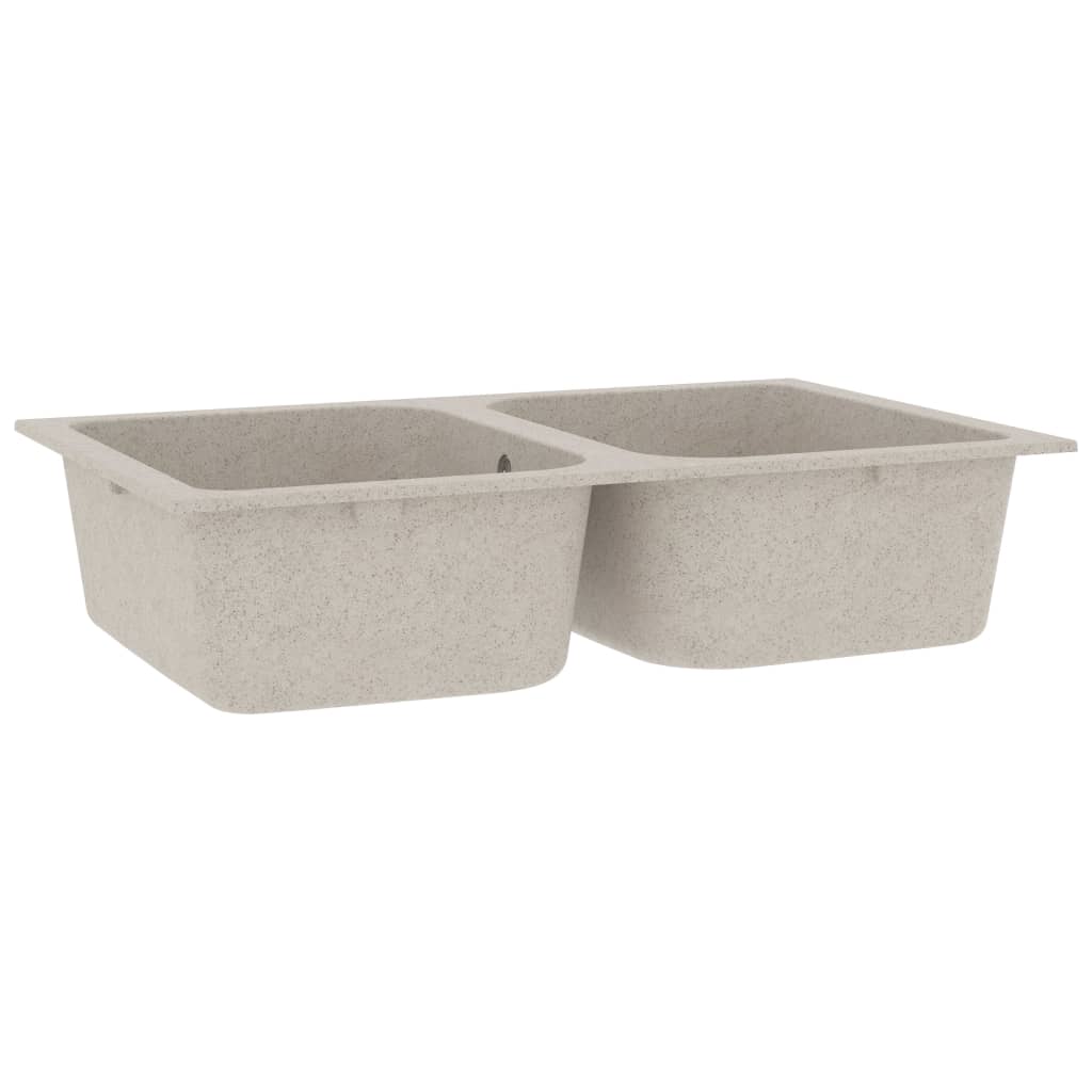 Konyhai mosogató Vízjáték és gyanta 76 x 48 x 30 cm Bézs