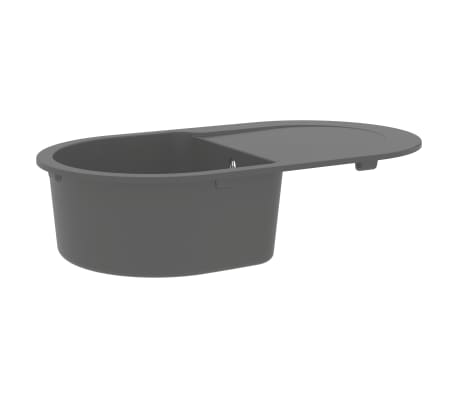 vidaXL Virtuvės plautuvė su anga nuo persipildymo, pilka, granitas