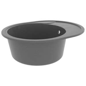 vidaXL Virtuvės plautuvė su anga nuo persipildymo, pilka, granitas