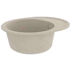 vidaXL Virtuvės plautuvė su anga nuo persipildymo, smėlio, granitas