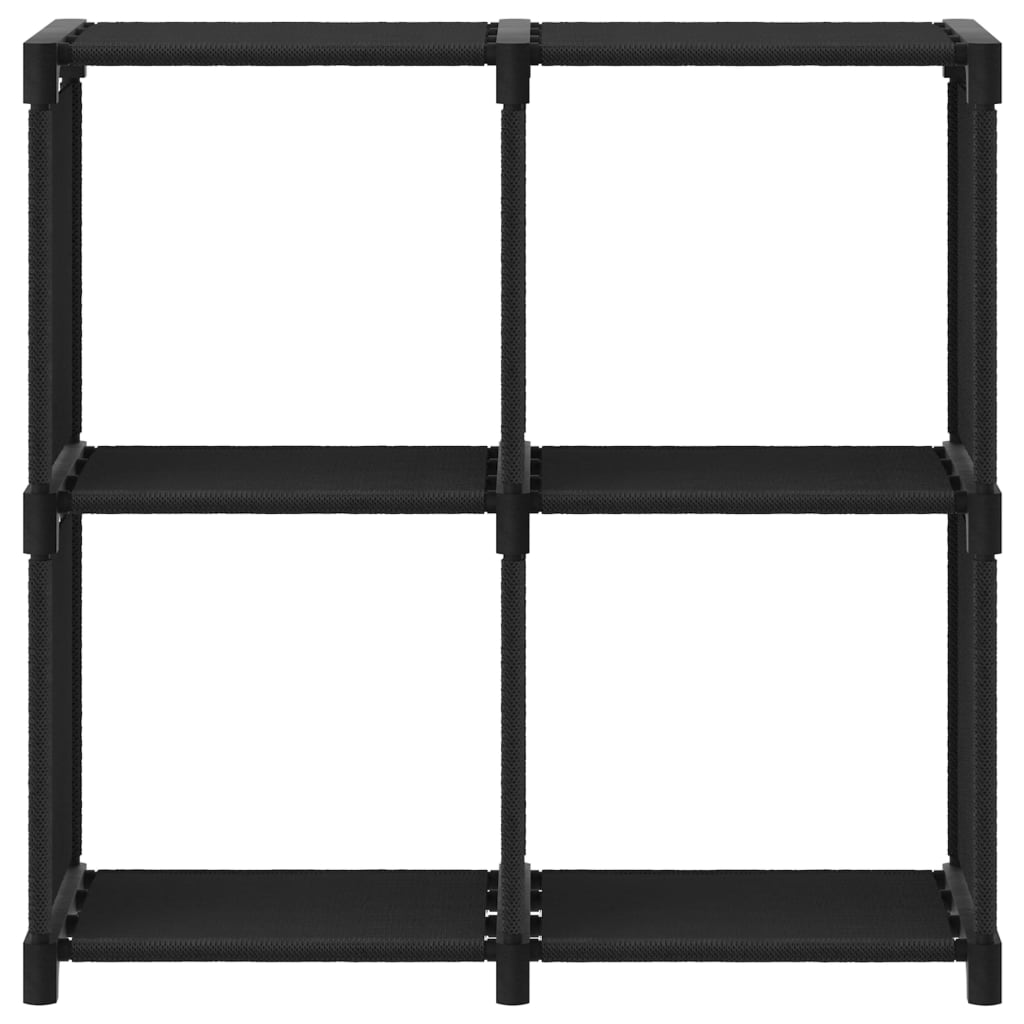 vidaXL Рафт с 4 кубични отделения, черен, 69x30x72,5 см, плат