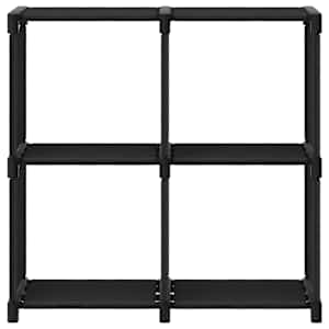 Výstavní police se 4 přihrádkami černá 69 x 30 x 72,5 cm textil - obrázek 2
