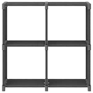 Výstavní police se 4 přihrádkami šedá 69x30x72,5 cm textil - obrázek 2