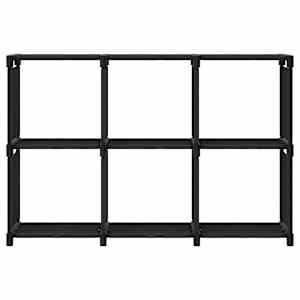 Výstavní police s 6 přihrádkami černá 103 x 30 x 72,5 cm textil - obrázek 2