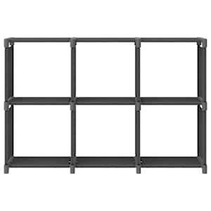 Výstavní police se 6 přihrádkami šedá 103 x 30 x 72,5 cm textil - obrázek 2
