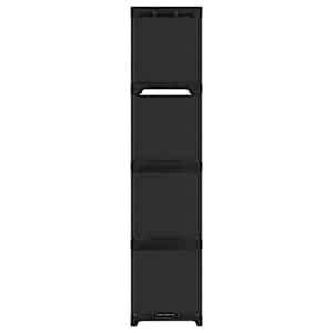 Výstavní police s 12 přihrádkami černá 103 x 30 x 141 cm textil - obrázek 3