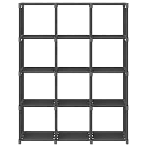Výstavní police s 12 přihrádkami šedá 103 x 30 x 141 cm textil - obrázek 2