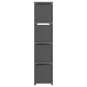 Výstavní police s 12 přihrádkami šedá 103 x 30 x 141 cm textil - obrázek 3