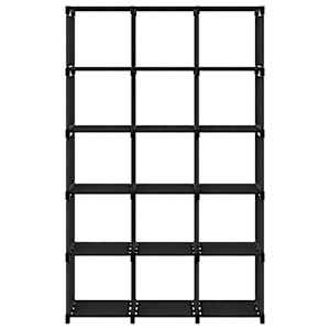 Výstavní police s 15 přihrádkami černá 103x30x175,5 cm textil - obrázek 2