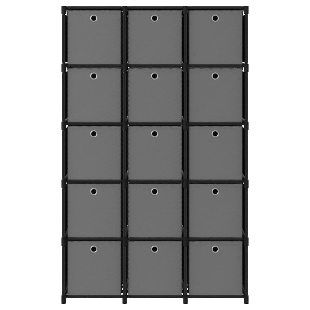 

vidaXL Kast met 15 vakken met boxen 103x30x175,5 cm stof zwart