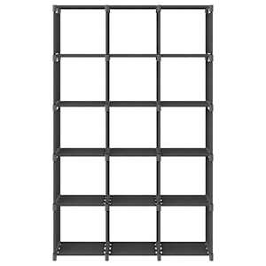 Výstavní police s 15 přihrádkami šedá 103x30x175,5 cm textil - obrázek 2