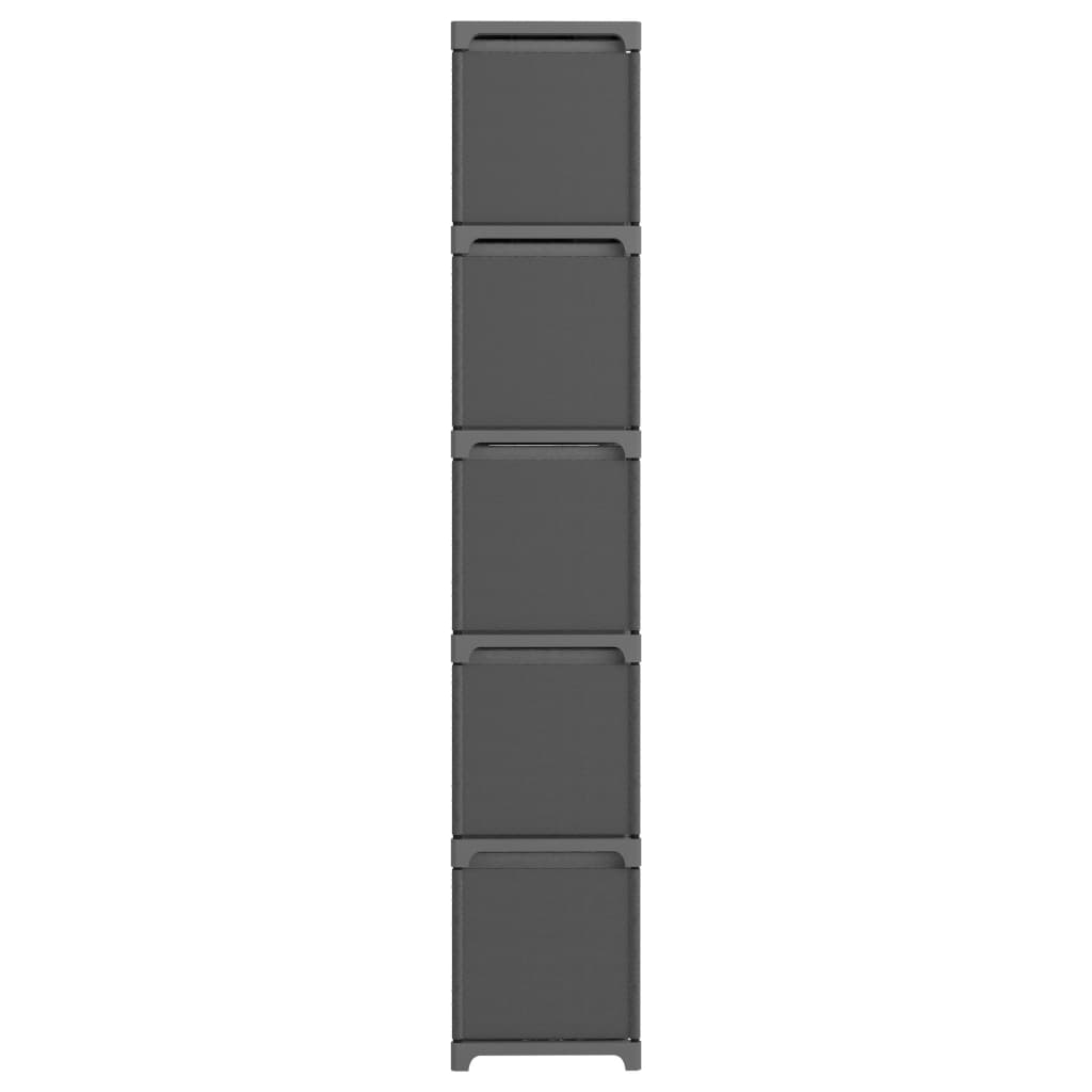 Würfel-Regal mit Boxen 15 Fächer Grau 103x30x175,5 cm Stoff - Weddig