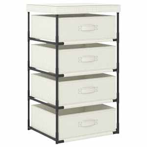 Predalnik s 4 košarami iz blaga jeklo krem