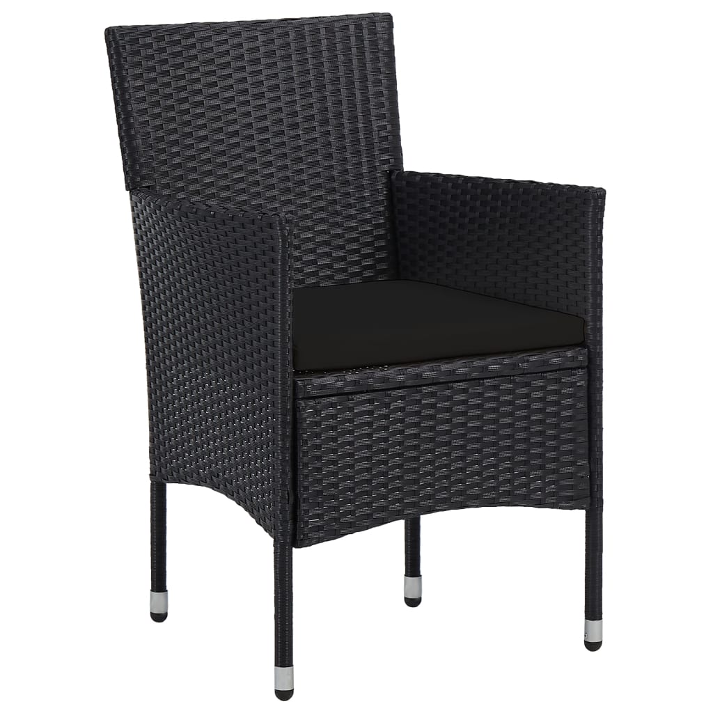 

vidaXL Tuinstoelen 2 st poly rattan zwart