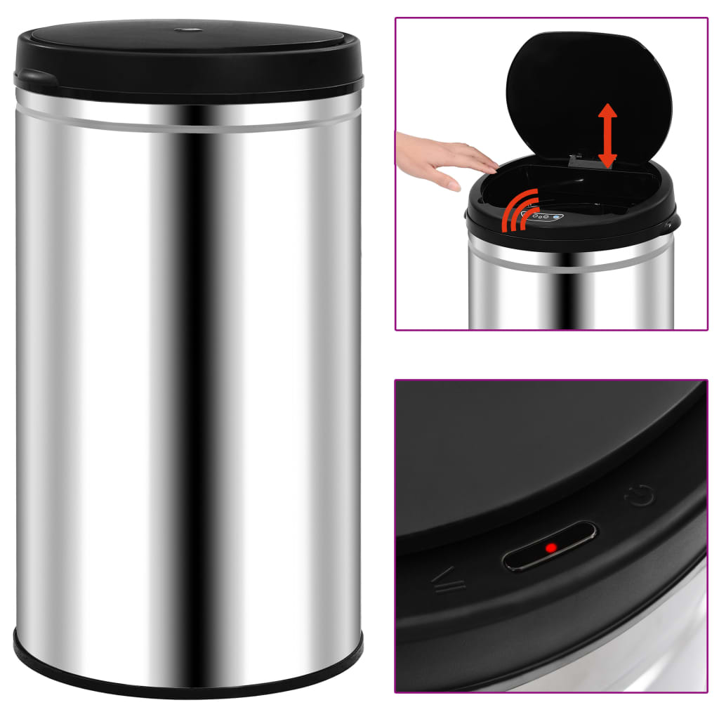 vidaXL Coș de gunoi automat cu senzor, 60 L, oțel inoxidabil de la vidaxl imagine noua