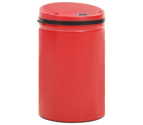 vidaXL Automatický odpadkový kôš, senzor 30 l, uhlíková oceľ, červený