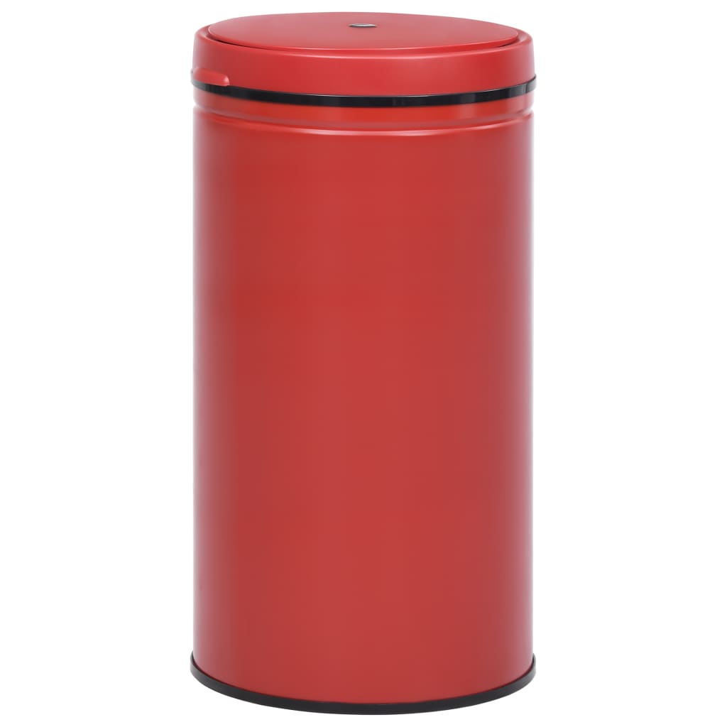 vidaXL Roskakori automaattisella anturilla punainen hiiliteräs 60 l