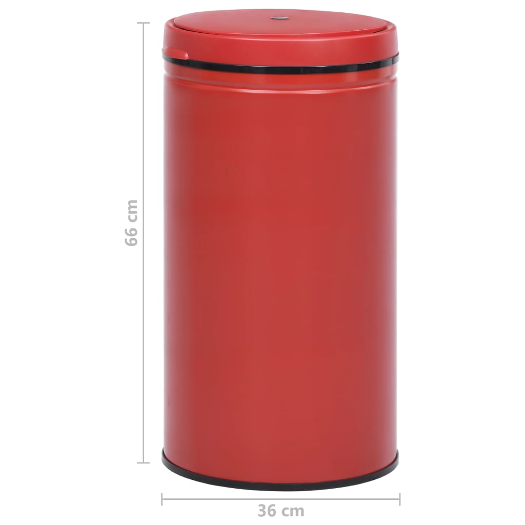 Piros automata érzékelős szénacél szemeteskuka 60 L 