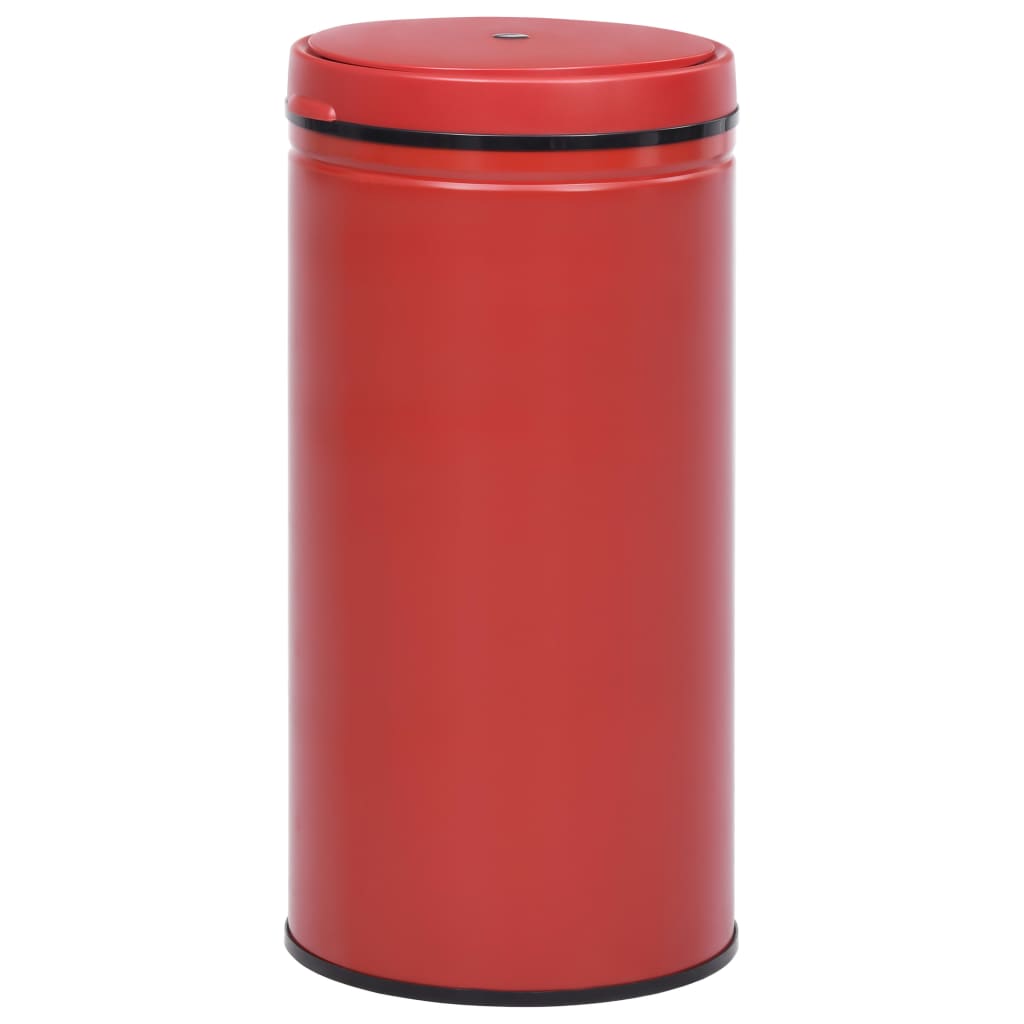 vidaXL Coș de gunoi automat cu senzor, 70 L, roșu, oțel carbon