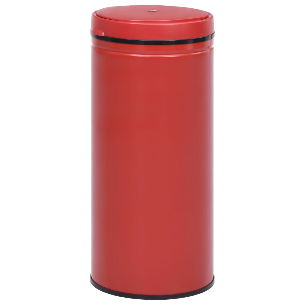 vidaXL Automatic Sensor Dustbin 80 L Carbon Steel Red