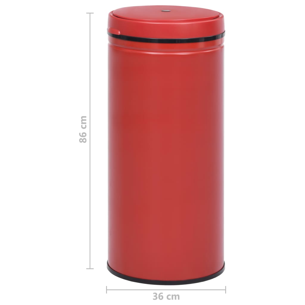 Piros automata érzékelős szénacél szemeteskuka 80 L 