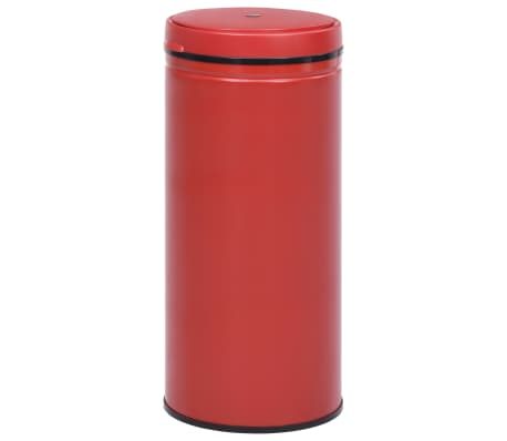 vidaXL Coș de gunoi automat cu senzor, 80 L, roșu, oțel carbon