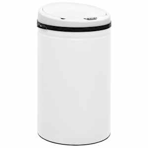 vidaXL Automatinė šiukšliadėžė su jutikliu, balta, plienas, 40l