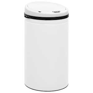 vidaXL Automatischer Sensor-Mülleimer 50 L Kohlenstoffstahl Weiß