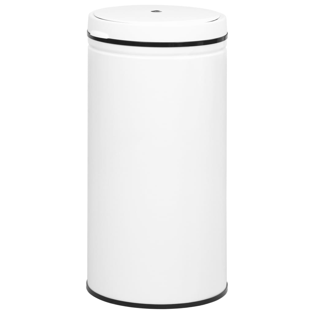 vidaXL Coș de gunoi automat cu senzor, 70 L, alb, oțel carbon