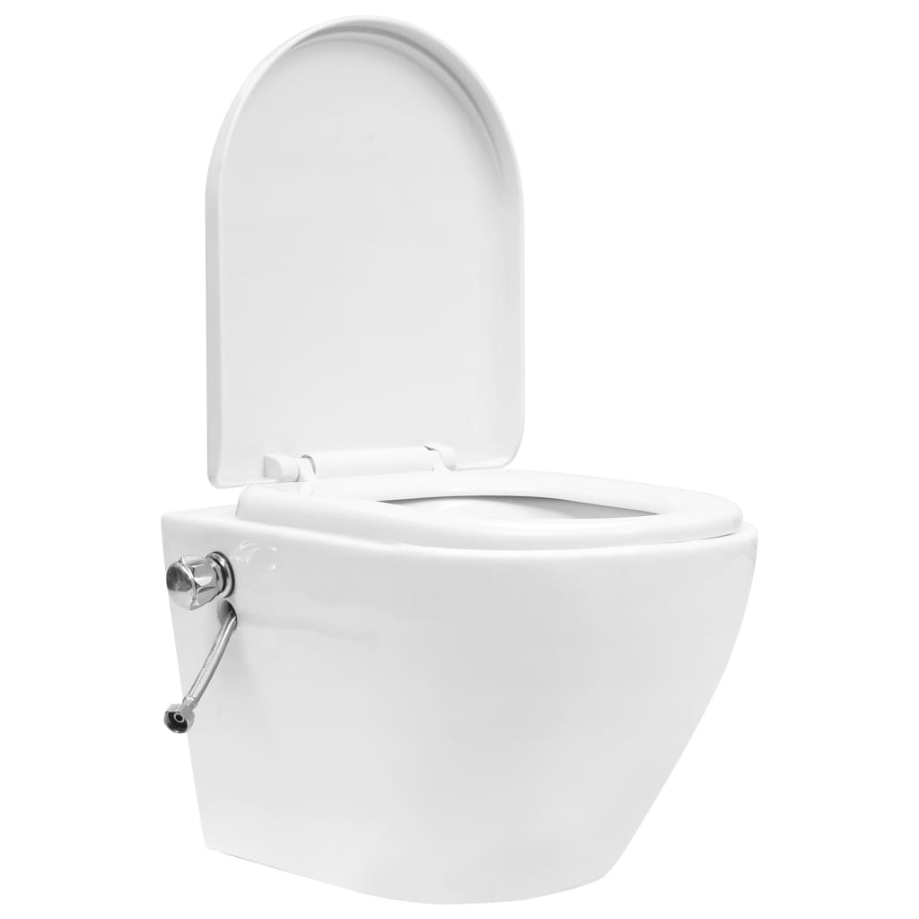 Vas de toaletă suspendat cu rezervor încastrat, alb, ceramică