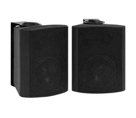 vidaXL Wall-mounted Stereo Speakers 2 pcs Black Indoor Outdoor 80 W