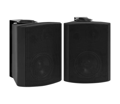 vidaXL Wall-mounted Stereo Speakers 2 pcs Black Indoor Outdoor 100 W