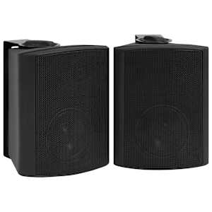vidaXL Wall-mounted Stereo Speakers 2 pcs Black Indoor Outdoor 100 W