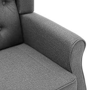 Křeslo s podnožkou světle šedé textil - obrázek 6
